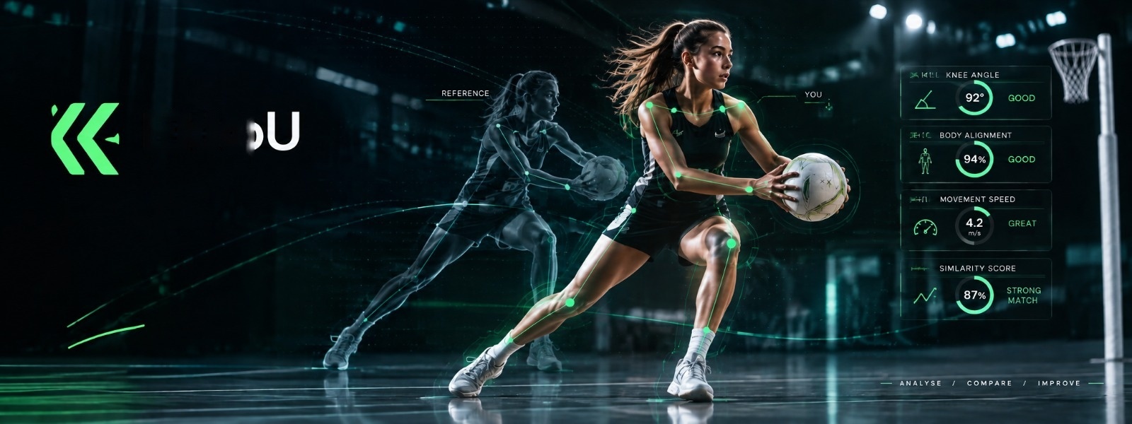 Court athlete compared to reference with similarity score